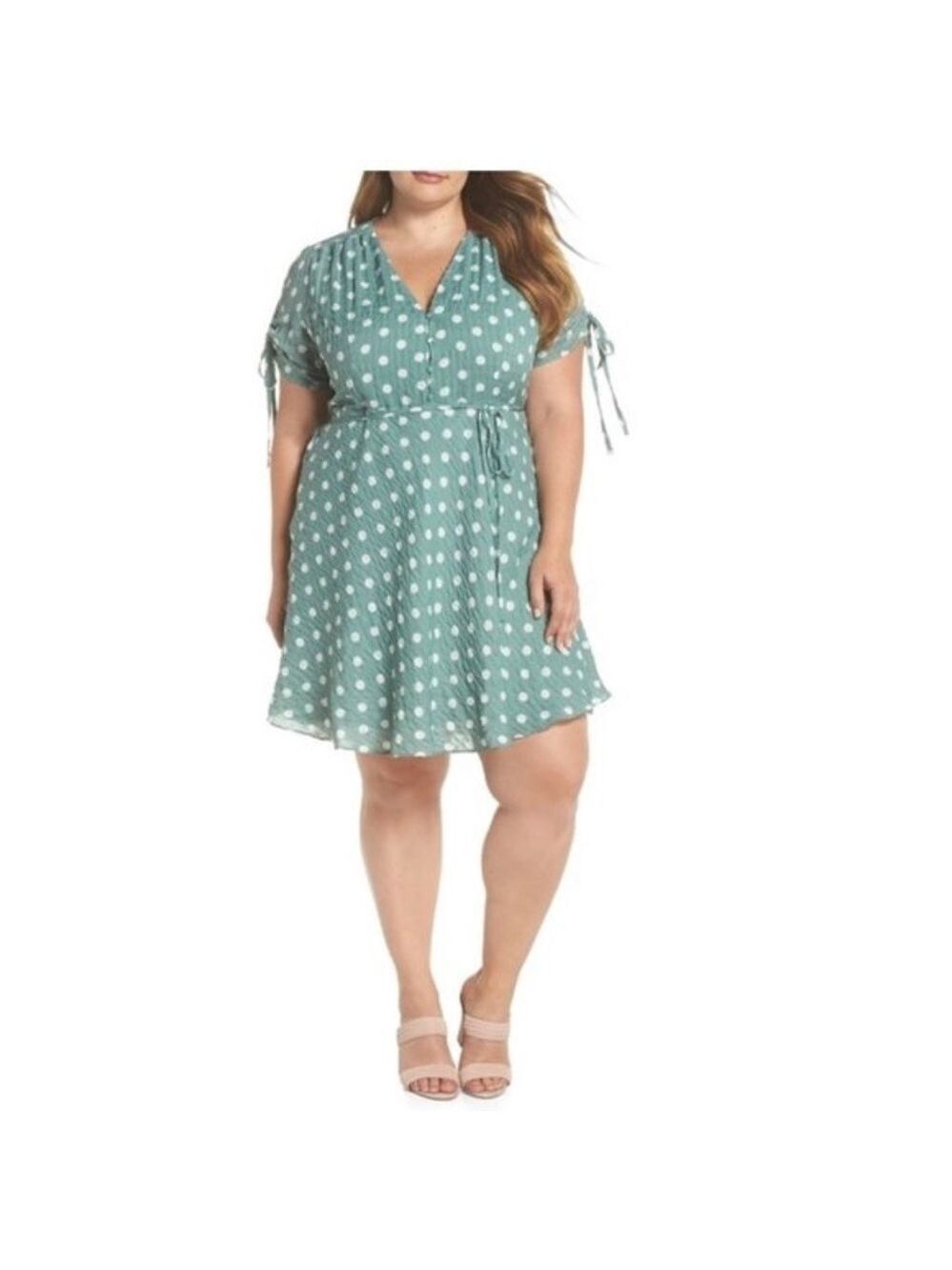 GLAMOROUS Polka Dot Fit & Flare Dress (Plus Size)